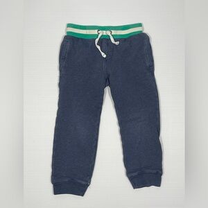 Boden Navy Joggers with Green and White Waistband - Size 6